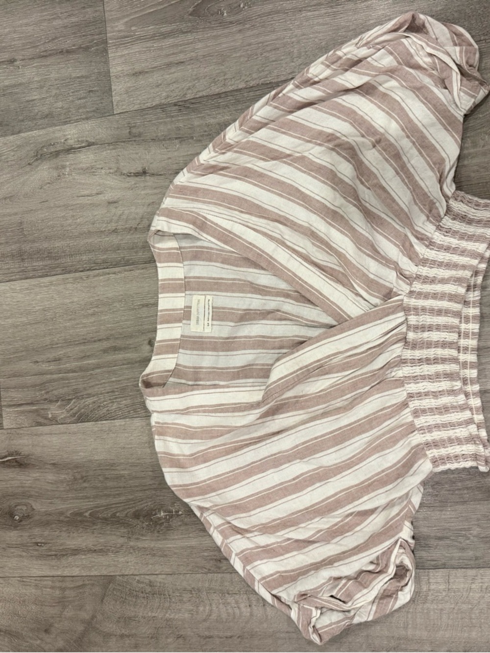 Striped Crop Top in tan and white
